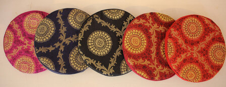 Singing bowl cushion brocade -flat extra thick 30 cm - 12 inch